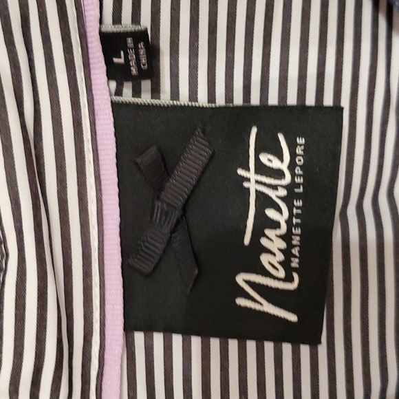 Nanette Lepore blue floral striped button down shirt - Picture 8 of 9